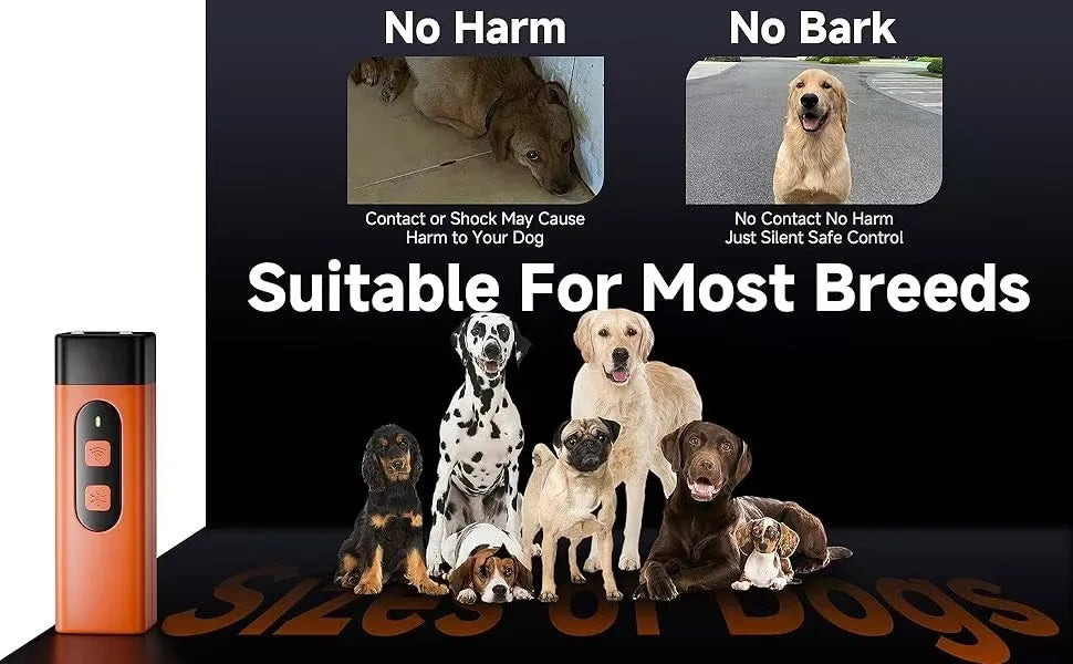 Humane Ultrasonic Dog Training Deterrent Rechargeable Anti Barking Device For Small Medium Large Dogs Stop Nuisance Barking