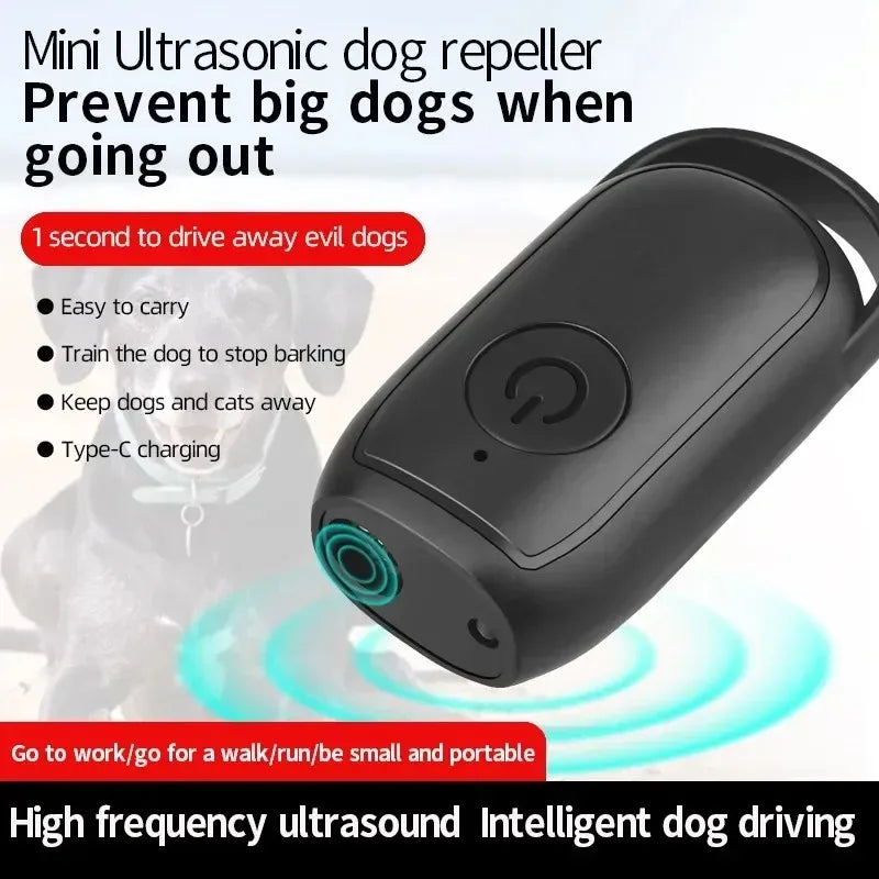 Portable Mini Ultrasonic Dog Training Device Stop Barking Repeller Outdoor Safe Anti-Bark Control for Dogs