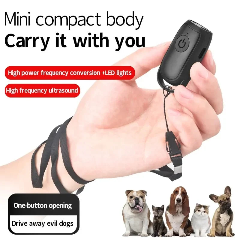 Portable Mini Ultrasonic Dog Training Device Stop Barking Repeller Outdoor Safe Anti-Bark Control for Dogs